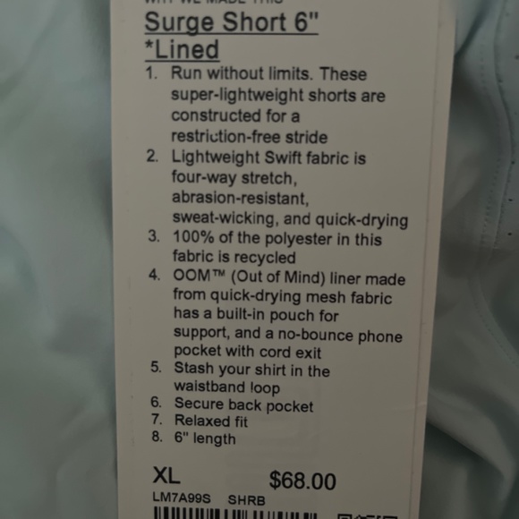 lululemon Surge Short 6” Lined - Picture 2 of 2